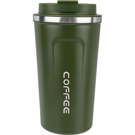 Kaffeebecher to go 510ml Edelstahl Thermobecher auslaufsicher Grün (1/5)