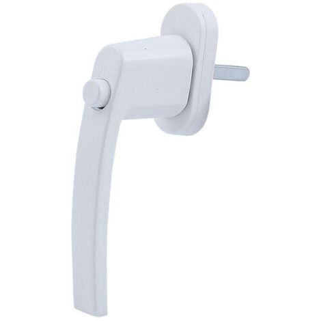 Poignée de fenêtre - avec bouton poussoir, longueur du loquet 35 mm, longueur de la poignée 144 mm, blanc (1/5)