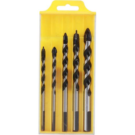 5 mèches céramique pour carrelage, kit de perçage pour mur en porcelaine (6, 8, 10, 12 mm) - 5 pièces (1/5)