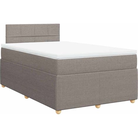 Maison Exclusive - Cama box spring con colchón tela gris taupe 12