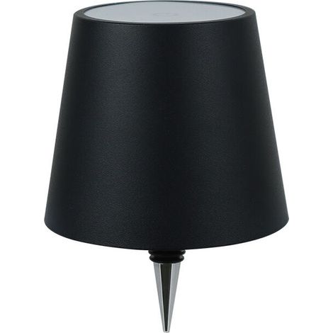 Lampe de bureau LED d'ambiance avec chargeur et prise bouteille - Noir