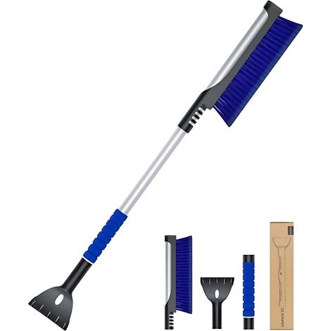 Auto-Eiskratzer mit Besen, 92 cm, ausziehbarer Eiskratzer mit Borsten mit großer Kante und ergonomischem, rutschfestem Griff, stabiler Schneeschaber für das Auto (1/5)