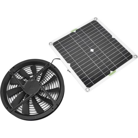 Solarpanel-Abluftventilator-Set für kleine Hühnerställe, Gewächshäuser, Schuppen und Tierhäuser (1/5)