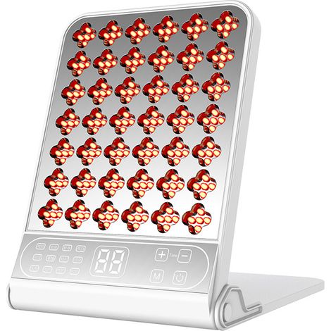210-LED-Infrarotlampe, Rotlichtpanel mit 12 Modi, 4 Wellenlängen (Rot 660 nm, Blau 423 nm, Gelb 583 nm, Infrarot 850 nm) und Timer (erzeugt keine Wärme)