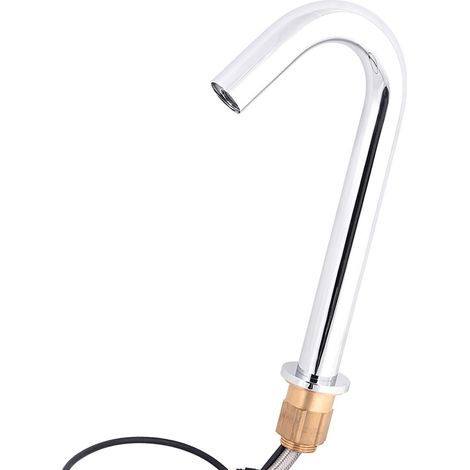 Robinet d'eau automatique en laiton avec capteur infrarouge et flexible pour lavabo de salle de bain ou évier de cuisine. (1/5)