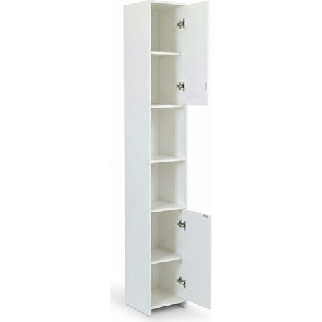 Mobile Colonna Bagno Salvaspazio Mobiletto Legno 30x30x195 cm