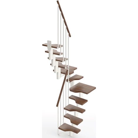 Scala salva spazio 11 gradini - Larghezza 61cm - Noce e antracite - MINI61/U/SBMNOY-11