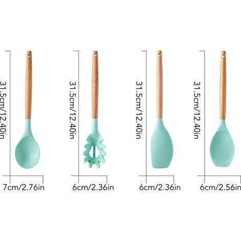 Ustensiles de cuisine en nylon vert 12 (1/5)