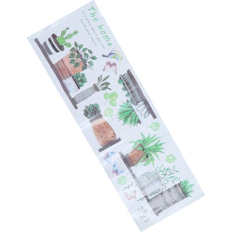 Autocollant Mural Adhésif Motif Plante en Pot pour Salon Chambre Décoration Intérieure (1/5)