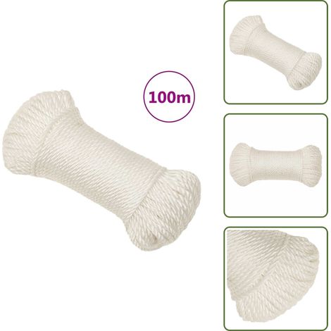 Corde de travail Blanc 3 mm 100 m polypropylène - Corde De Travail - Corde En Polypropylène - Corde Blanche - Corde Épaisse - Corde Résistante (1/5)