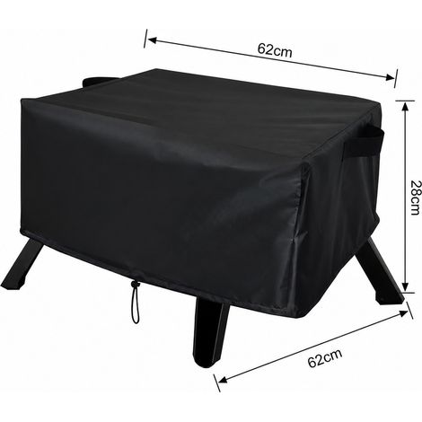 Housse pour Four a Pizza 210D Noir 62 x 62 x 28 cm - Couverture de Rangement (1/4)