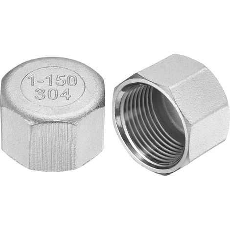 2Pcs Bouchon Hexagonal En Acier Inox 304, Raccord De Tuyau Fileté Femelle NPT 1", Bouchon De Valve D'Arrêt Pour Ligne De Gaz Et Ligne D'Eau, Extrémités De Tuyauterie, Argenté (1/5)