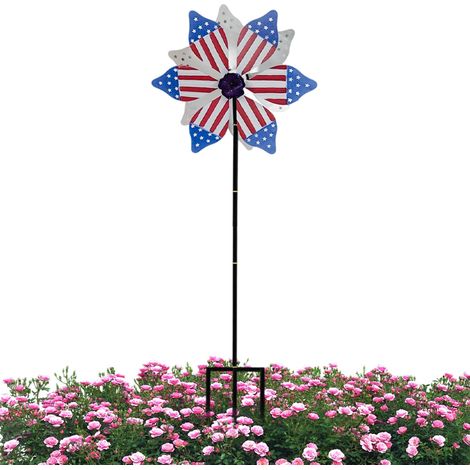 Windspiele Patriotische Pinräder mit Stützpfosten Im Freien