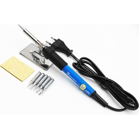 QAZQA Kit de Fer à Souder 60W, Pistolet à Souder LCD Numérique Thermostat réglable en céramique à température contrôlée et chauffage rapide pour bijoux électroniques