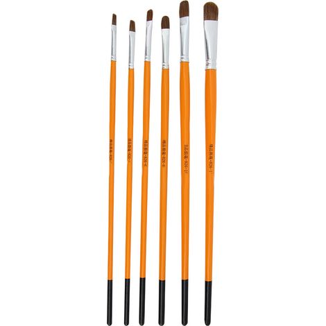6 Pinceaux en Poils de Loup Pur pour Aquarelle et Gouache - Matériel Artistique Professionnel (1/5)