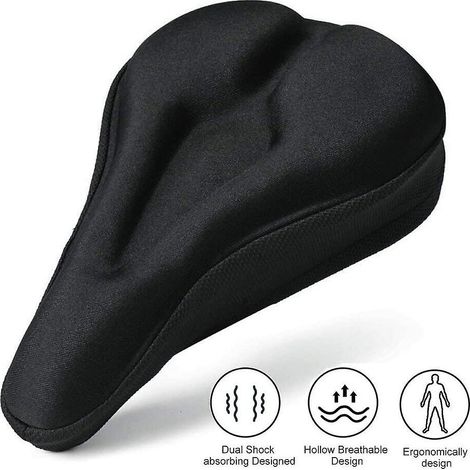 Housse de selle de vélo en gel confortable et ergonomique, antidérapante, imperméable et réglable. (1/5)