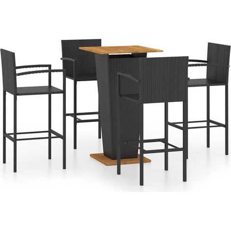 Maison Exclusive - Set Bar da Giardino 5 pz Nero (1/5)