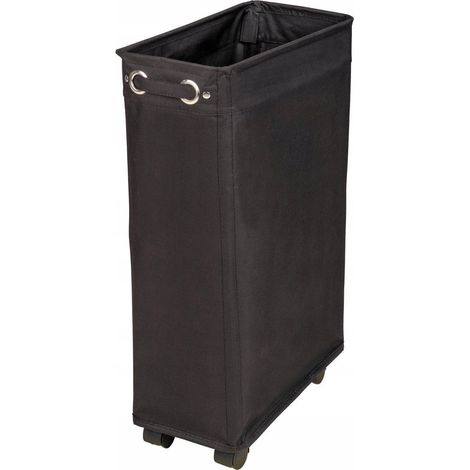 Wenko Cesto para ropa Corno negro 43 litros con ruedas