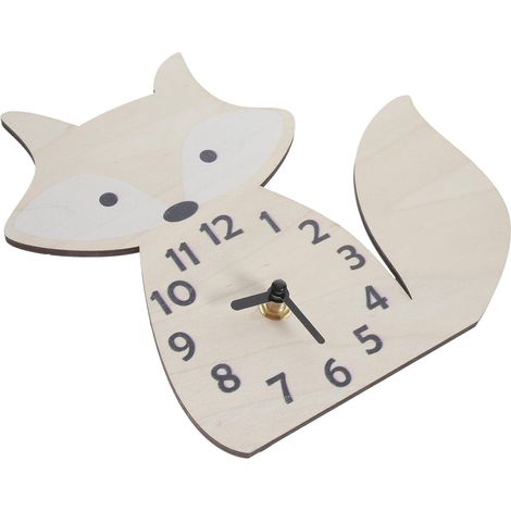 Horloge Murale Renard en Bois Décorative Silencieuse et Précise pour Chambre D'garçon et Filles ou Présent de Pendule de Renard en Bois (1/5)