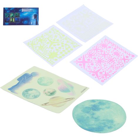 Stickers muraux étoiles scintillantes astronautes planètes du système solaire pour la décoration de la chambre des enfants filles et garçons (1/5)