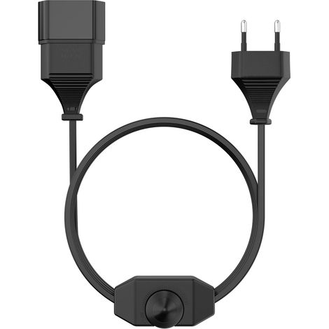 (Noir) Rallonge avec interrupteur LED à intensité variable et prise secteur, norme européenne (1/5)