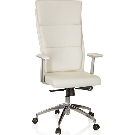 Bürostuhl / Chefsessel MONZA 20 Leder elfenbein hjh OFFICE (1/5)
