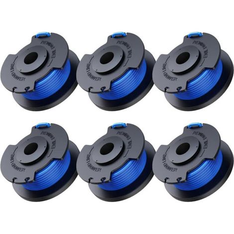 Lot de 6 bobines de rechange pour coupe-bordures Ryobi One + AC14RL3A 18 V 24 V 40 V, diamètre de bobine 1,6 mm, longueur 3,4 m