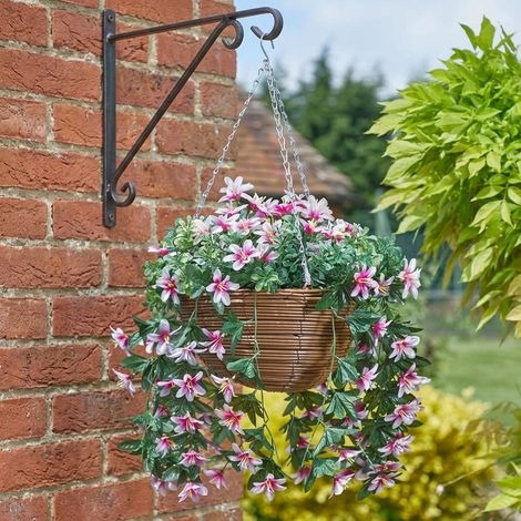 Star Gazing Lilies Artificial Hanging Basket (1/2)