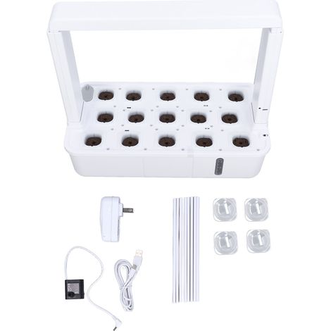 Sistema de cultivo hidropónico para jardín con iluminación LED, máquina de cultivo para interiores, color blanco, enchufe estadounidense de 100-240 V. (1/5)