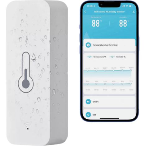 3x Thermomètre-hygromètre, capteur Wi-Fi 2,4 GHz, données CSV, pour maison, serre (1/5)