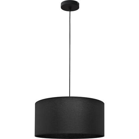 Helam ALBA Plafonnier Suspension Cylindrique Noir 40cm