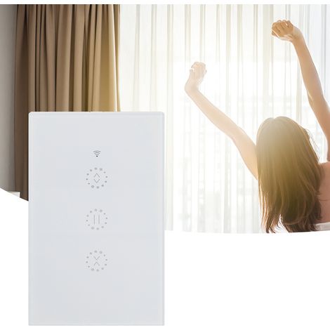 Interrupteur variateur intelligent conforme aux normes européennes, interrupteur de rideau intelligent WiFi, télécommande, 95-250 V (1/5)