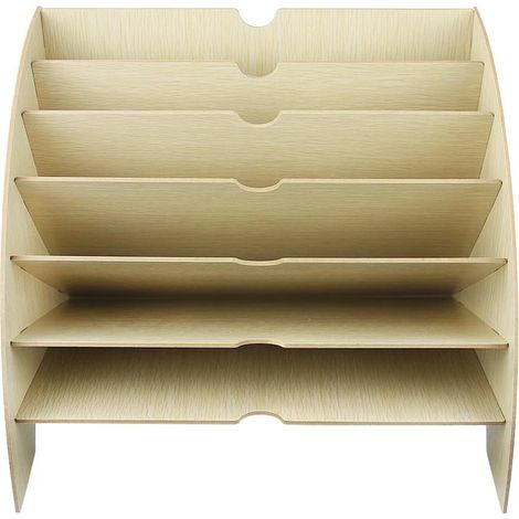Organisateur de Fichiers, Trieur en Bois Classement Papier Bureau Rangement pour Papier A4, Magazine et Document(36.5  28  28cm)
