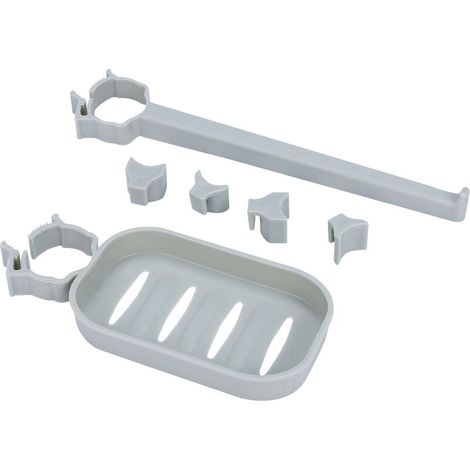Porte-éponge suspendu pour salle de bain/cuisine, robinet, pince à torchons, égouttoir de machine à laver, organisateur de serviettes gris-AquaForge (1/5)