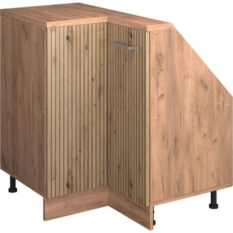 Armario de cocina esquinero para techo inclinado R-Line, Roble artesanal, 75.6 cm con 1 puerta, Vicco (1/5)
