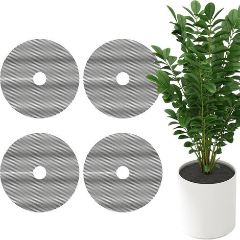 2 Pièces Couvre-Pots Anti-Chats Diamètre 40cm avec Grille 2.5cm, Protection Respirante pour Terreau et Plantes d'Intérieur et Jardin