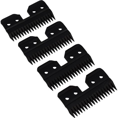 Lames de Rechange 18 Dents pour Tondeuse à Cheveux - Lame Couteau Mobile en Céramique Zircone - Compatible avec A5 Fast Feed - Idéal pour Toilettage Canin et Animal (Noir, 4) (1/5)