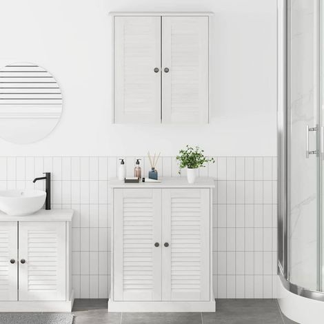 Badezimmermöbel-Set 2 pcs Weiß und Antikweiß 67,5 x 34 x 80 cm