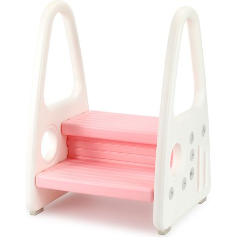 SWANEW Sgabello per Bambini. 2 Sgabelli per Bambini Regolabili in Altezza. Sgabello Multifunzione e Antiscivolo. con Maniglia (1/5)