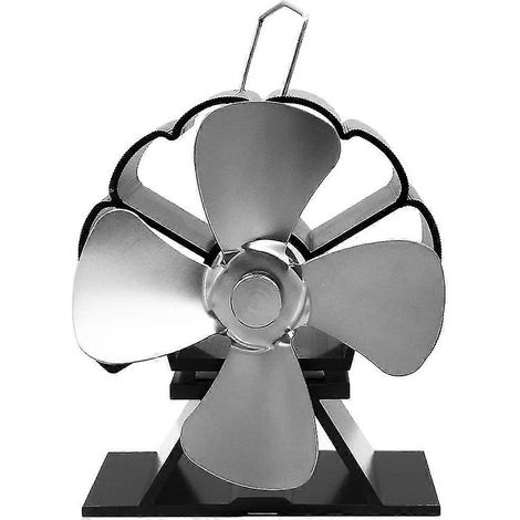 Mini ventilateur de poêle à 4 pales, alimenté par la chaleur, en aluminium, silencieux et écologique, pour poêle à bois/cheminée (1/5)