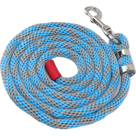 Longe en nylon épais et polyvalente pour chevaux et autres animaux de compagnie, avec crochet en alliage, 2,5 m (8,2 pi), bleu-gris (1/5)