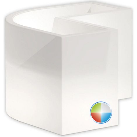 Fioriera lampada vaso luminoso angolare in resina 160x35 cm h 50 mod. Flowerpot Angolare Led con Led Multicolor Batteria
