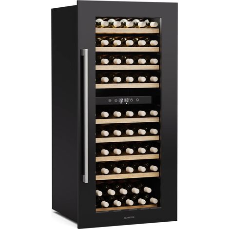 Klarstein Vinsider Duo Weinkühlschrank - 79 Flaschen, 2 Zonen, 5-22 °C, Touch-Bedienung, LED-Beleuchtung, UV-Schutz, Einbauschrank, Schwarz (1/5)