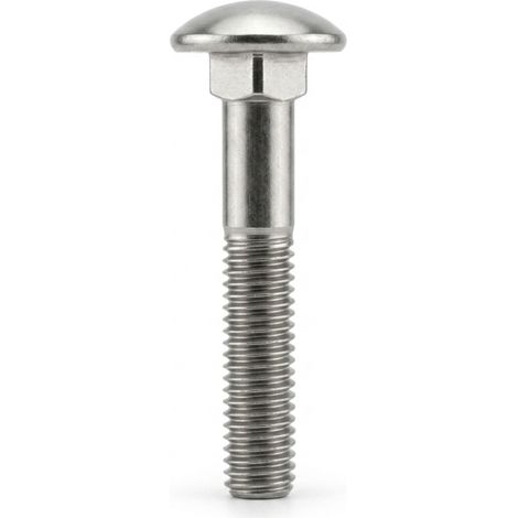 50 Vis à Métaux Tête Ronde Collet Carré 10 x 130 mm - DIN 603 - NFE27-351 - UNI 5731 - Inox A2 - D-Work