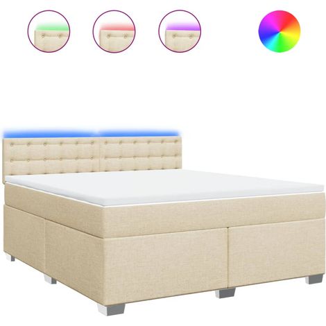 Maison Exclusive - Boxspringbett mit Matratze Creme 180x200 cm St (1/5)