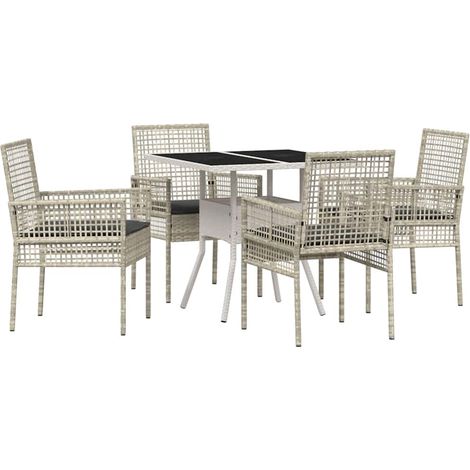 Maison Exclusive - Ensemble de salle à manger pour jardin 5 pcs Gris clair (1/5)