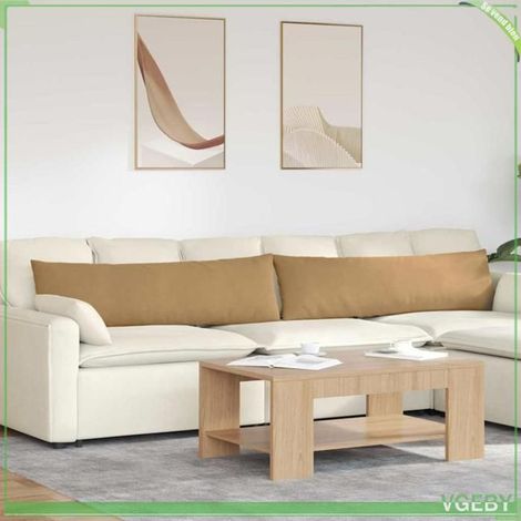 Coussins de canapé - FAFEISY - 42013850 - Velours côtelé premium - Marron - 145 x 40 cm (lot 2) (1/5)