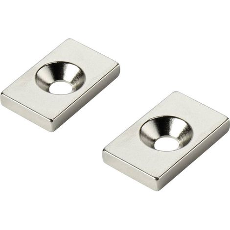 Tru Components – Aimant permanent rectangulaire N35 20 x 12 x 3 mm – Température limite 80 °C – Fixation solide pour applications spécifiques - W20L12T3-M4 (1/2)