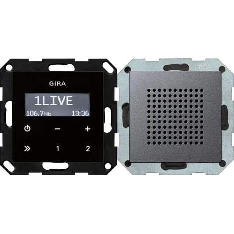 Gira Radio horloge numérique anthracite compacte design
