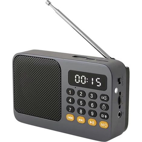 Radio FM 6 broches, radio DAB, radio amateur portable compacte et rechargeable pour les situations d'urgence, enceinte Bluetooth, mini enceinte rétro, lecteur MP3 (1/3)